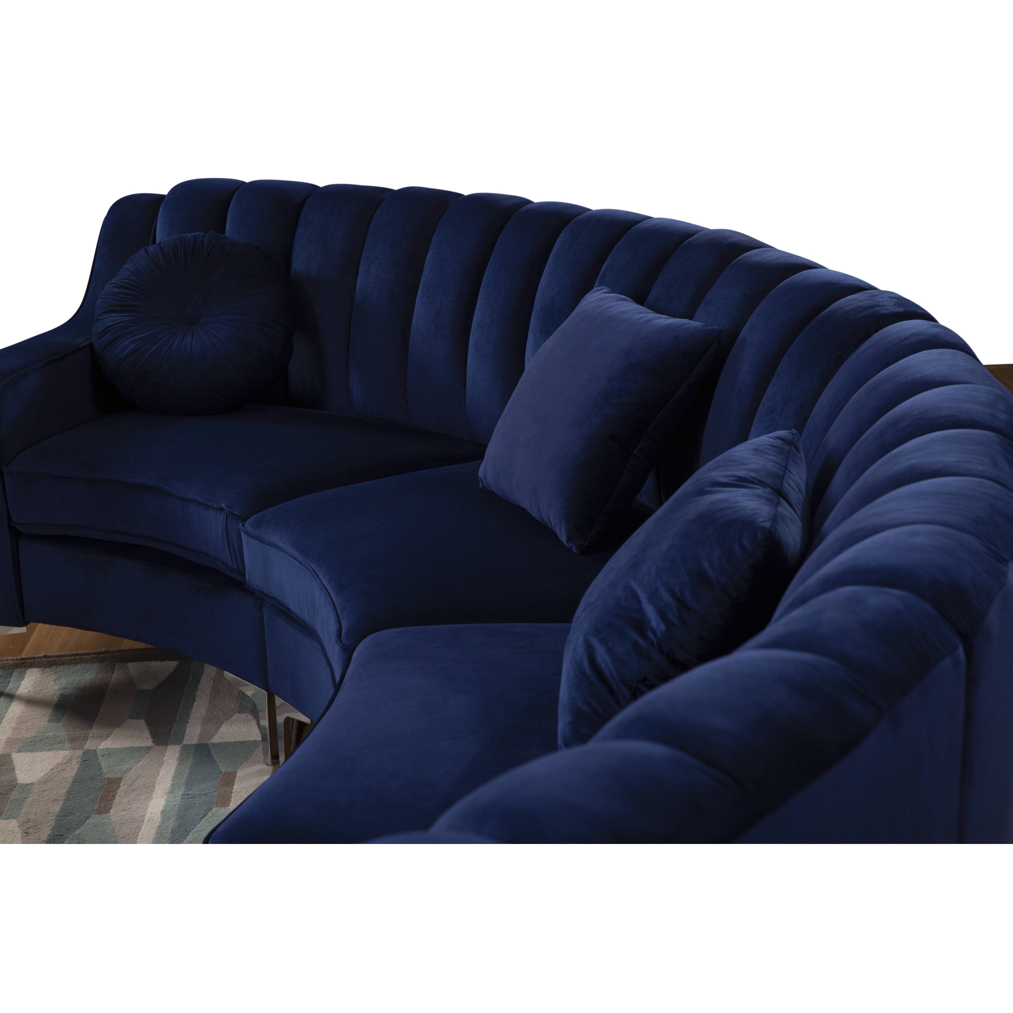 Velvet Symmetrical Modular U Shaped Curved Corner Sectional Sofas