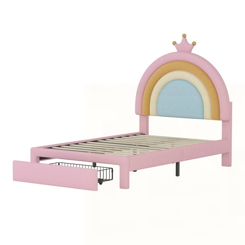 Princess Platform Bed with Storage Drawer