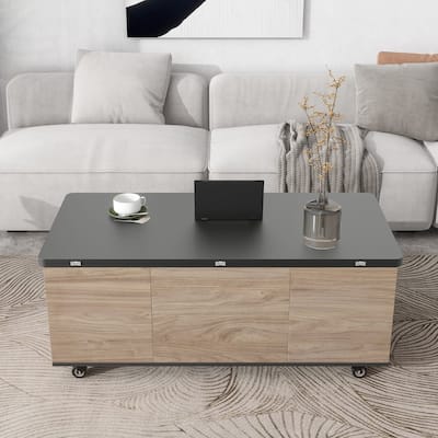 Modern Lift Top Coffee Table Multi Functional Table with 3 Drawers