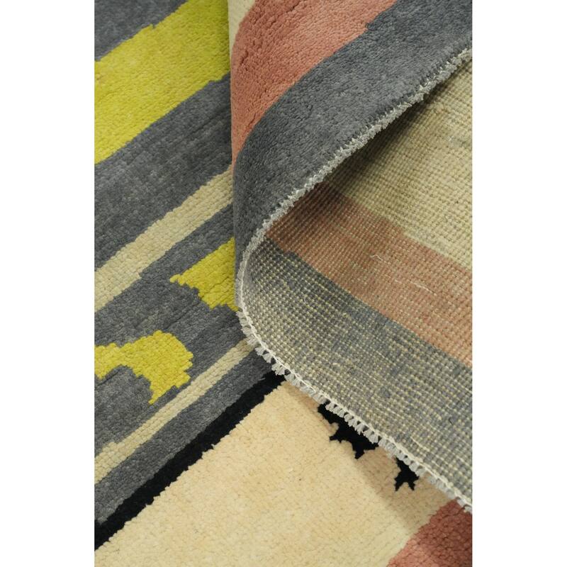 Vegetable Dye Gabbeh Turkish Area Rug Tribal Wool Carpet - 8' 10'' X 6' 0''