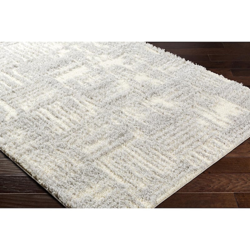 Livabliss Everton Mod Crosshatch Plush Area Rug