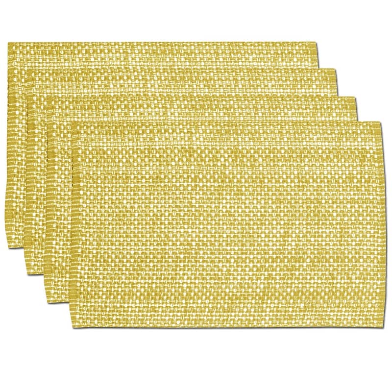 Sweet Home Collection Two Tone Cotton Woven 13x19 Placemats Gold (Set of 2, 4, or 6)