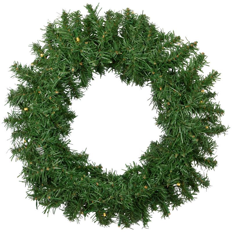 Pre-Lit Battery Operated Pine Artificial Christmas Wreath - 18" - LED Warm White