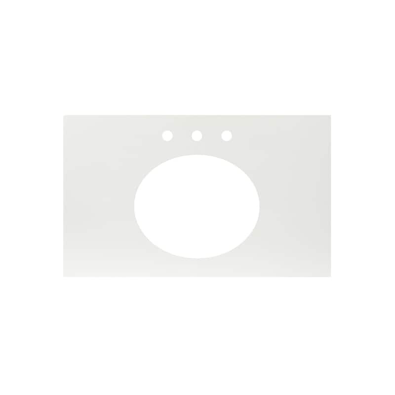 NativeStone Concrete Vanity Top - Oval Sink Cutout with 8" Widespread Faucet Holes (Top Only)