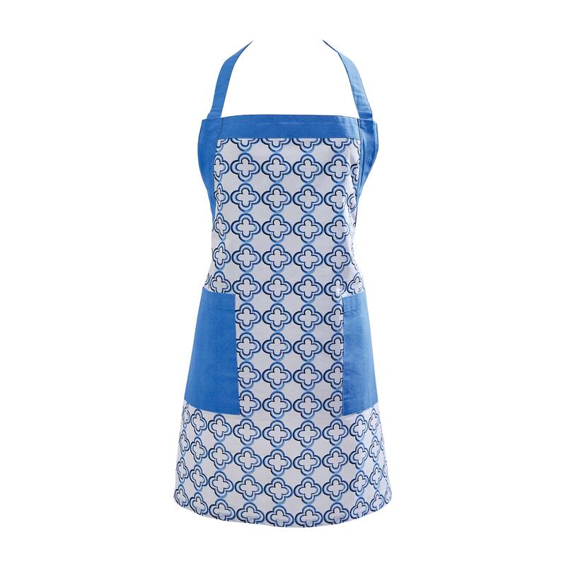Patricia Heaton Home Blue Geo Apron - 28.5 x 28 x 0.1