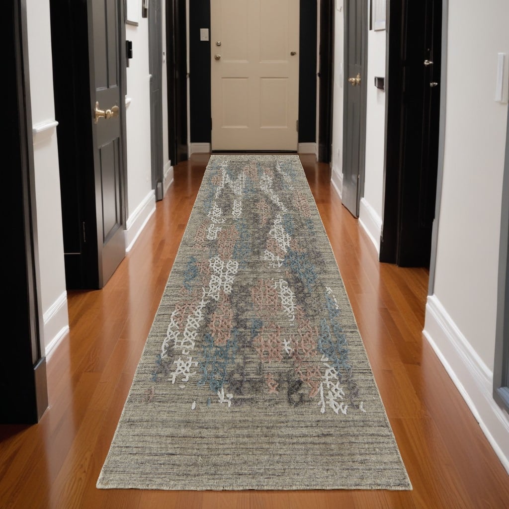 Xukol Abstract Woven Durable Area Rug By HomeRoots - 10' Runner