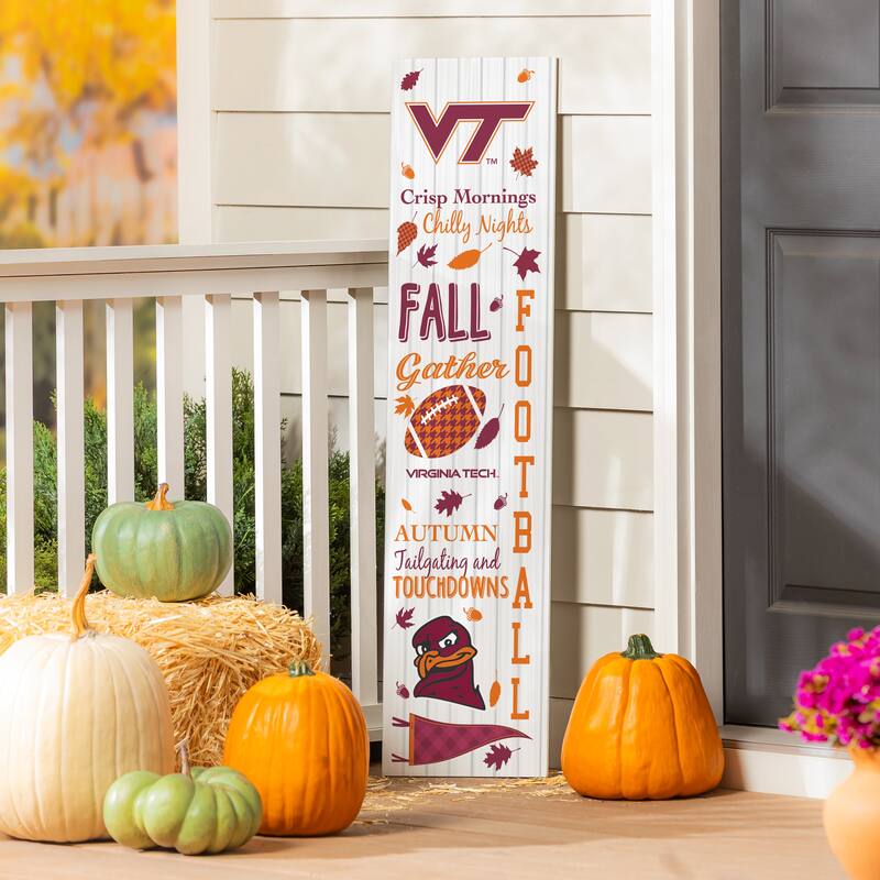 47" Double Sided Seasonal Porch Leaner, Virginia Tech - 47" x 11.25" - Fall