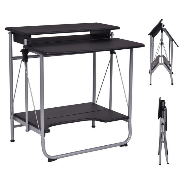 Shop Costway Folding Computer Laptop Desk Workstation ...