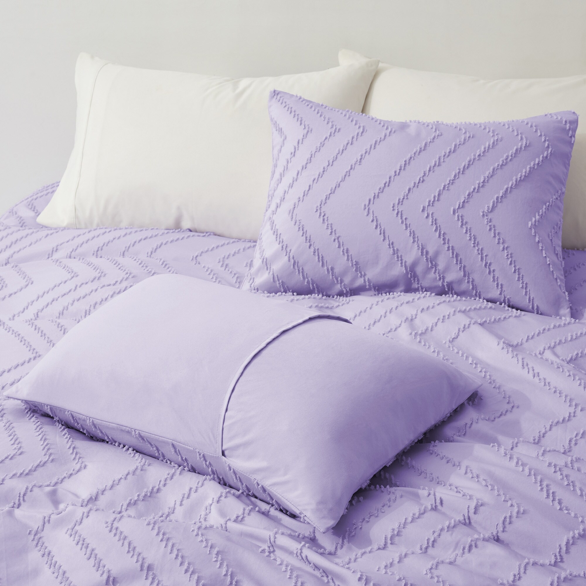 Tufted Clipped Jacquard Geometric Oversized Duvet Cover & - Picture 122 of 127