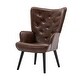 preview thumbnail 5 of 62, Fabric Upholstered Tufted Wingback Living Room Chair With Wooden Legs