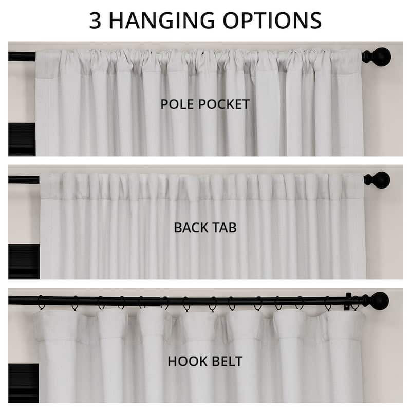 Exclusive Fabrics Textured Faux Linen Extra Wide Room Darkening Curtains for Bedroom & Living Room Curtains (1 Panel)