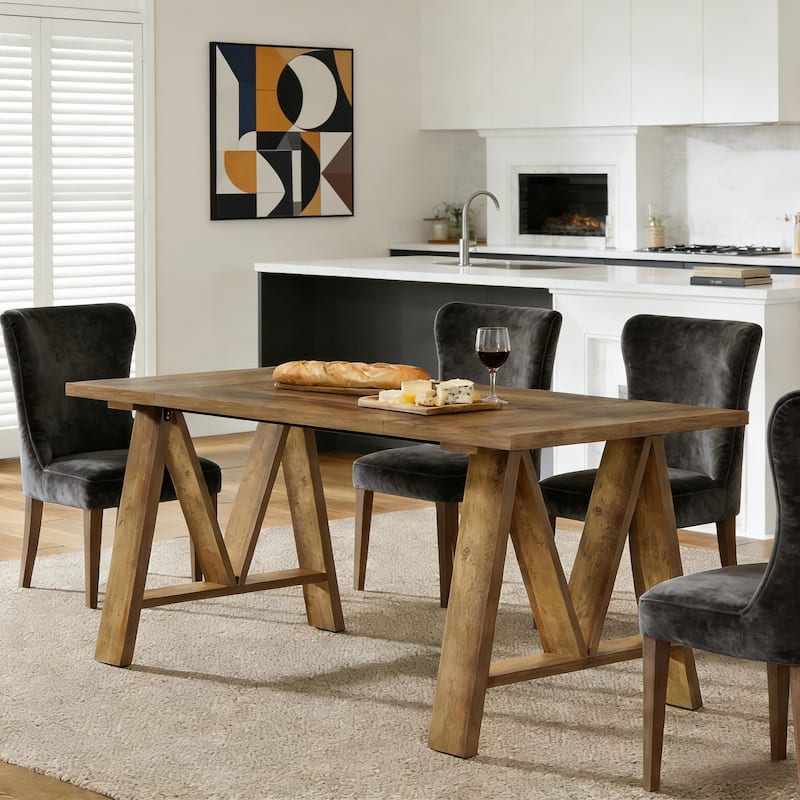 Home Office Table Dining Table, Coffee Table Greeting Table for 4-6, Wooden Kitchen Table with Stable Legs