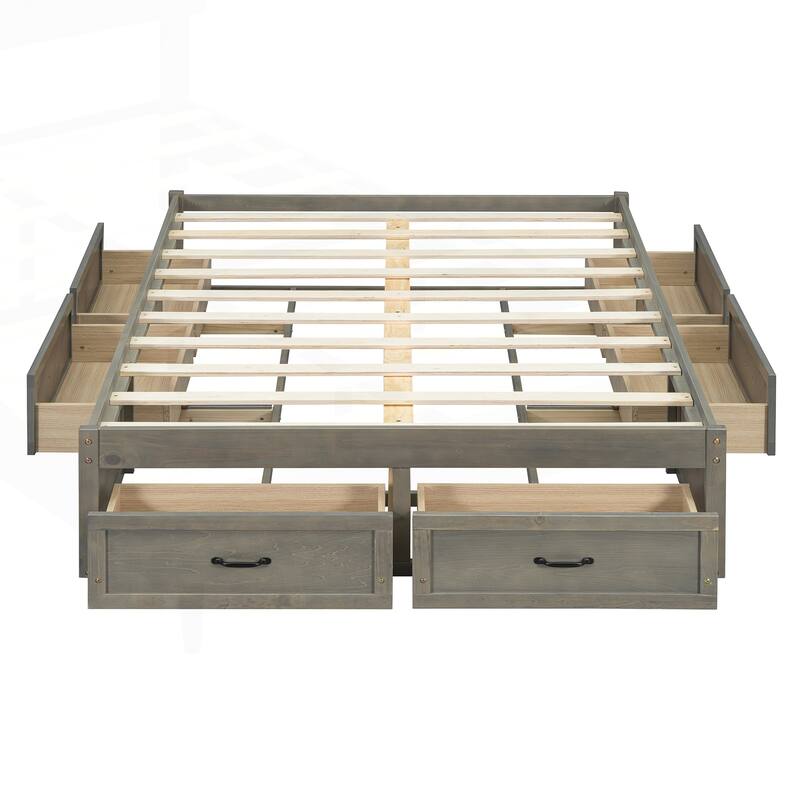 Sophisticated Platform Bed with Abundant Storage and Stylish Design