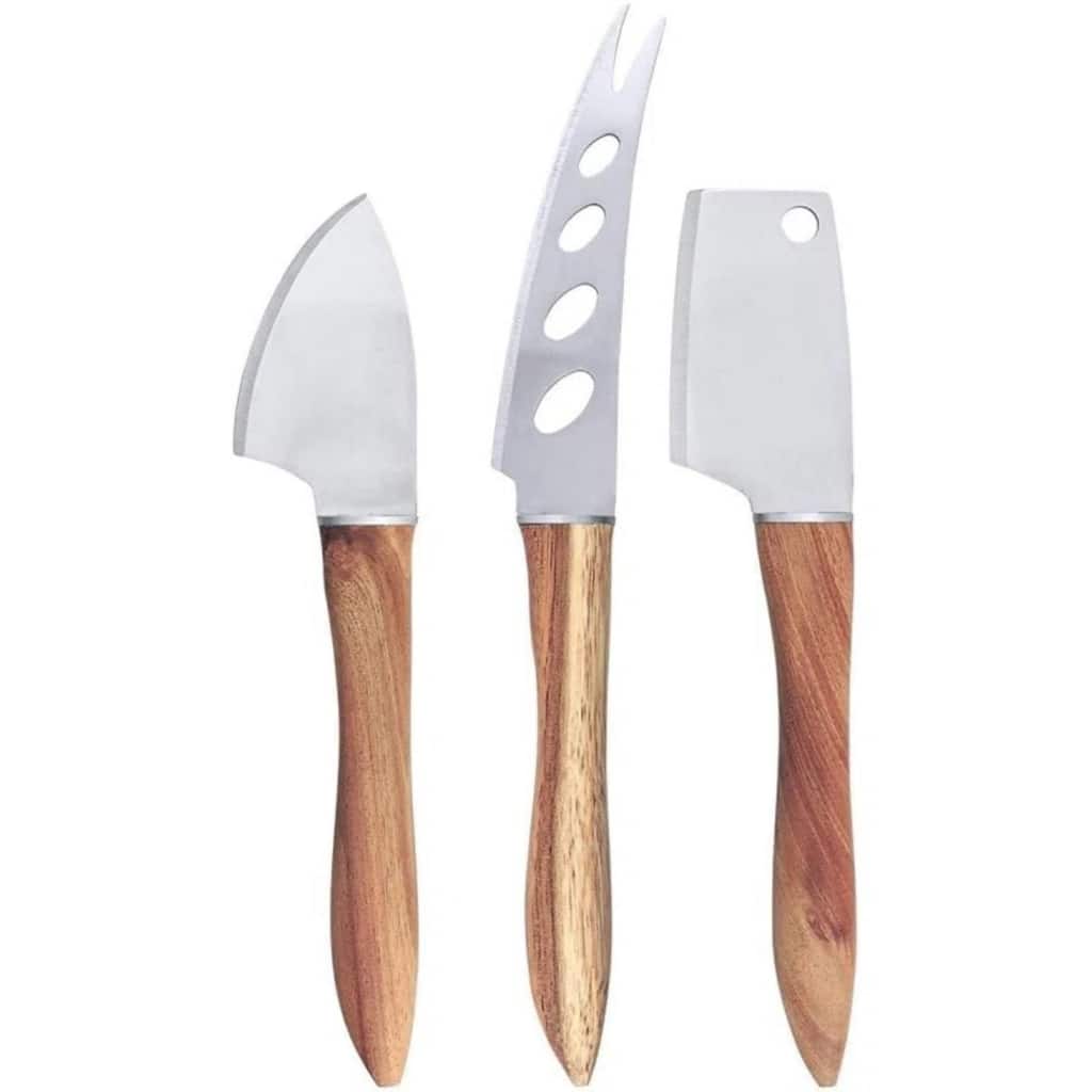 3-Piece Acacia Wood Handle Cheese Knife Set