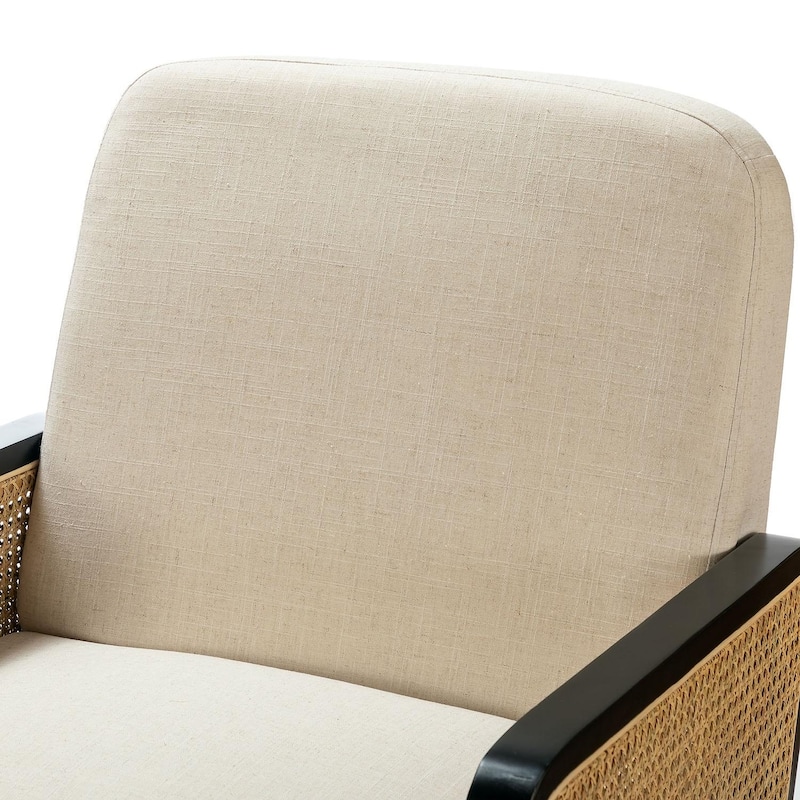 Carmina Modern Bohemian Upholstered Accent Armchair with Wood Legs Set of 2 by HULALA HOME