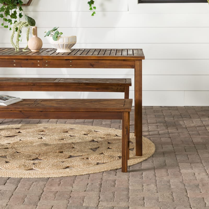 Walker Edison Elephant Point 3-Piece Acacia Outdoor Dining Set