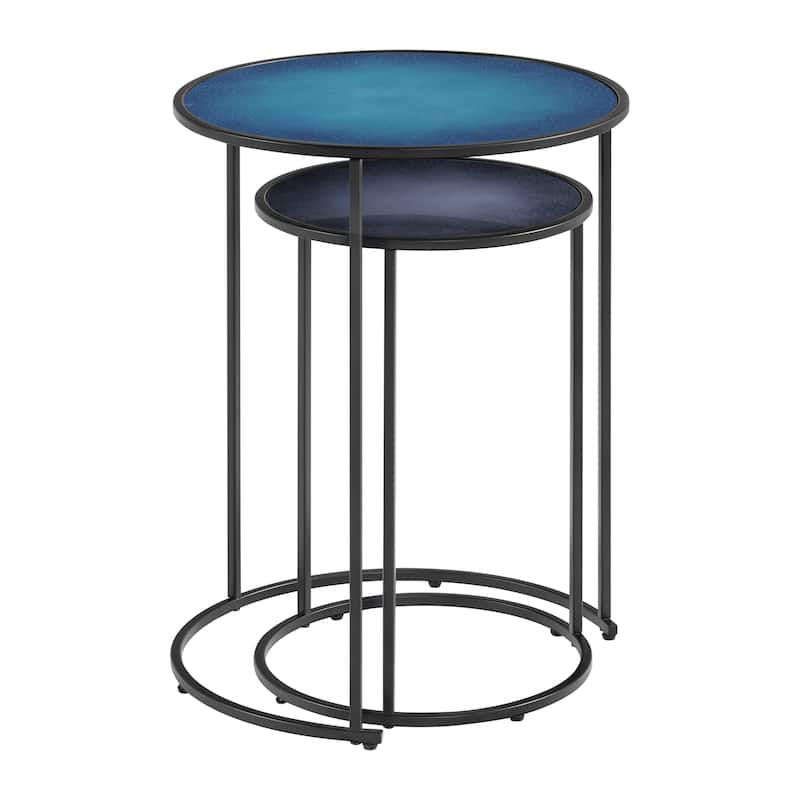 Blue Moon Glass Top Nesting Tables