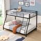 preview thumbnail 3 of 5, Black Twin over Full Metal Bunk Bed with Ladder