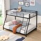 preview thumbnail 3 of 5, Black Twin over Full Size Metal Bunk Bed with Ladder and Fence for Kids, Boys and Girls