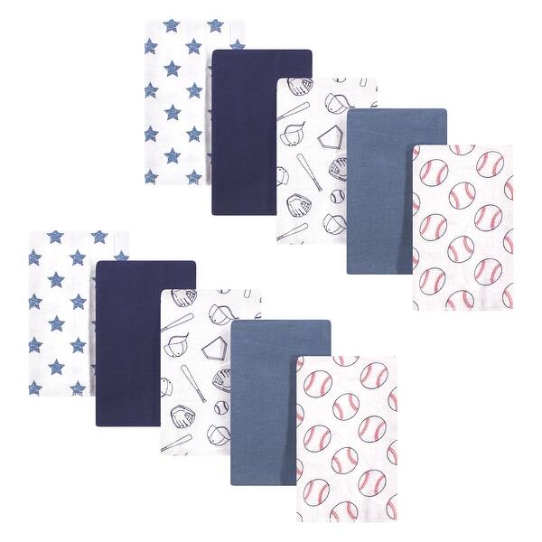 slide 1 of 1, Hudson Baby Infant Boy Cotton Flannel Burp Cloths, Baseball, One Size - Baseball - One Size One Size - Baseball