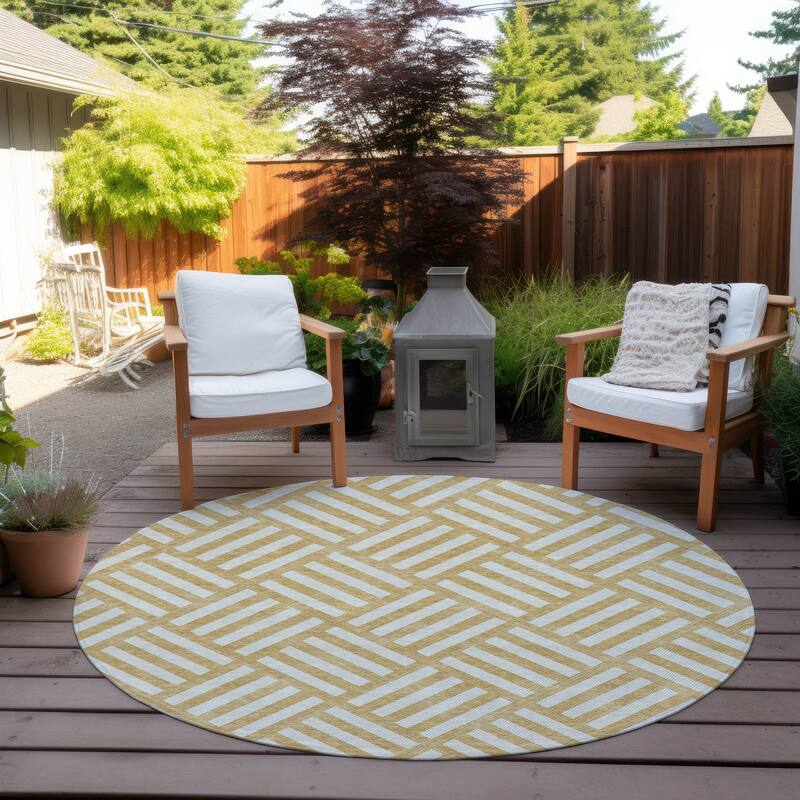 Machine Washable Indoor/ Outdoor Chantille Contemporary Geo Rug