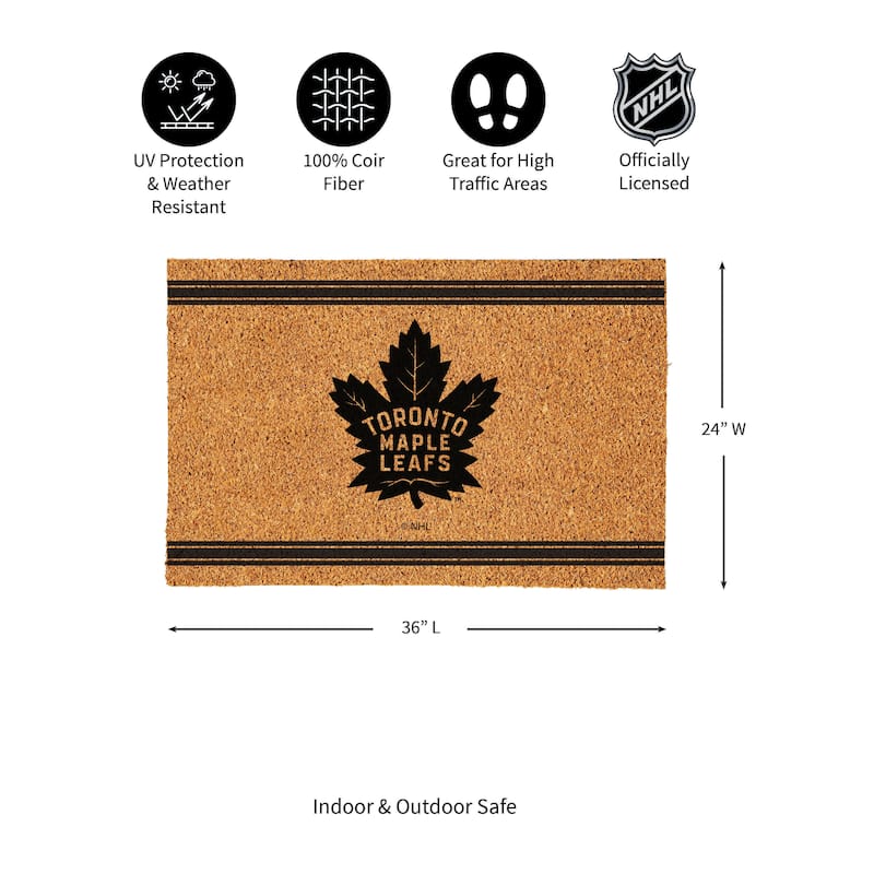 Toronto Maple Leafs Monochrome Indoor/Outdoor Coir Door Mat