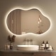 preview thumbnail 11 of 9, Apmir Frameless Asymmetrical Mirror Back Lighted Bathroom Vanity Mirror Anti-Fog, 3 Colors Touch Irregular Mirror 40"x24"