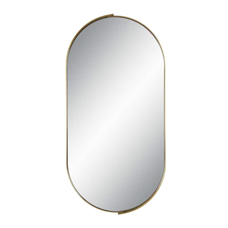 Renwil Aleah Iron Wall Mirror, Satin Brass - Satin Brass