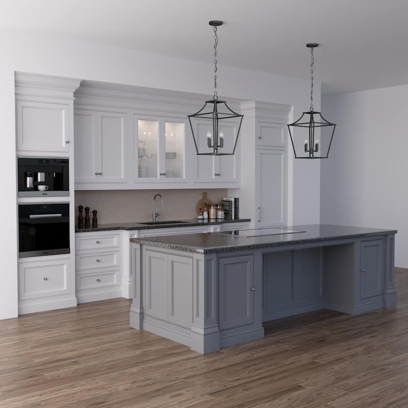 Hunter 15" Laurel Ridge 4-Light Lantern Pendant - Kitchen Island, Dining Room, Entry - Candle, Modern Farmhouse, Industrial