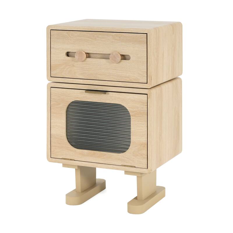 Durable MDF Creative Rotatable Robot Storage Edge Table With Frosted Texture Components