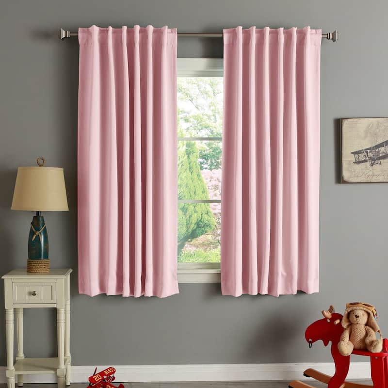 Aurora Home Insulated Thermal 63-inch Blackout Curtain Panel Pair - Light Pink