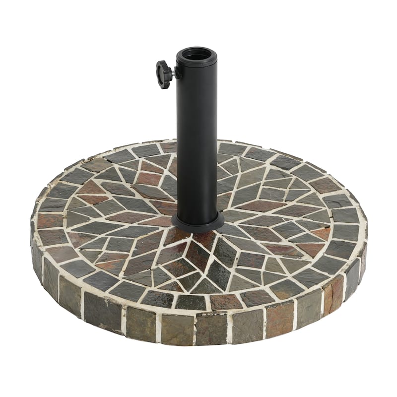Christopher Knight Home - Enzo Tile Round Umbrella Base with Adjustable Pole Holder