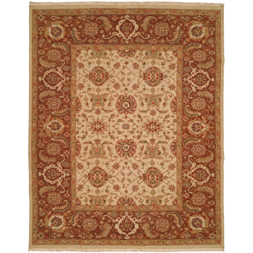 Traditional Multi-Colored Flatweave Wool Area Rug