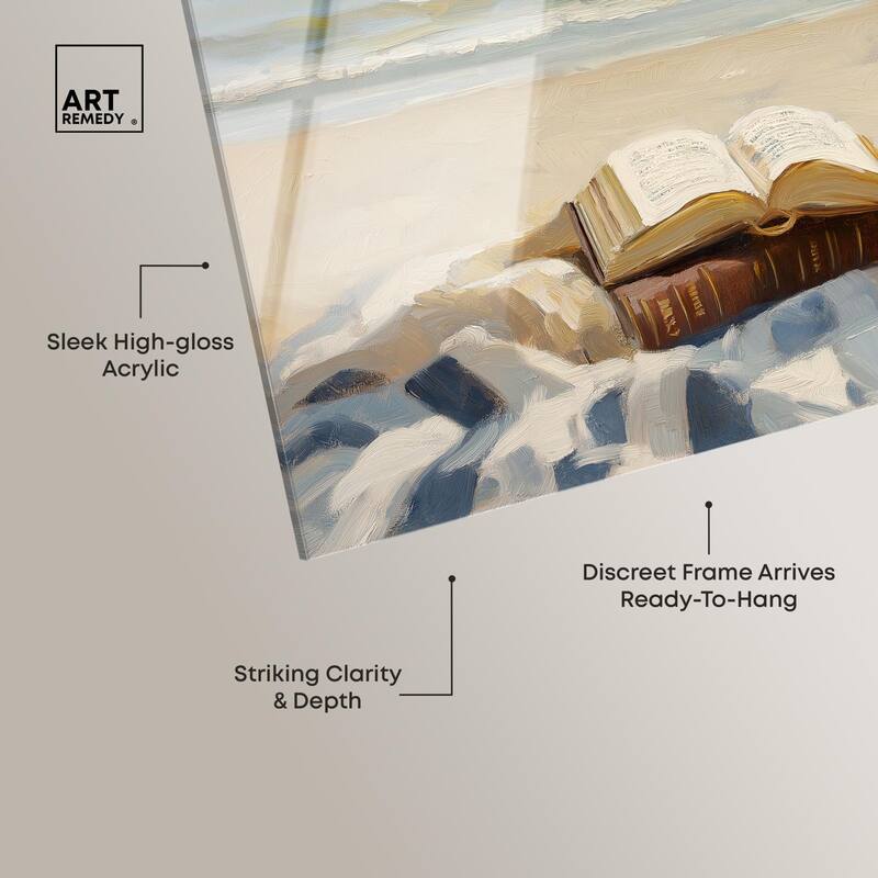 Beach Reading Acrylic by Art Remedy, Ready to Hang