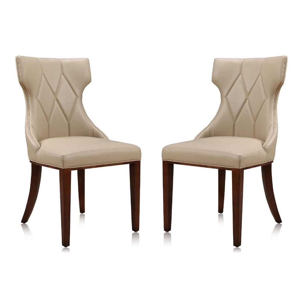 Reine Black and Walnut Velvet Dining Chair (Set of Two)