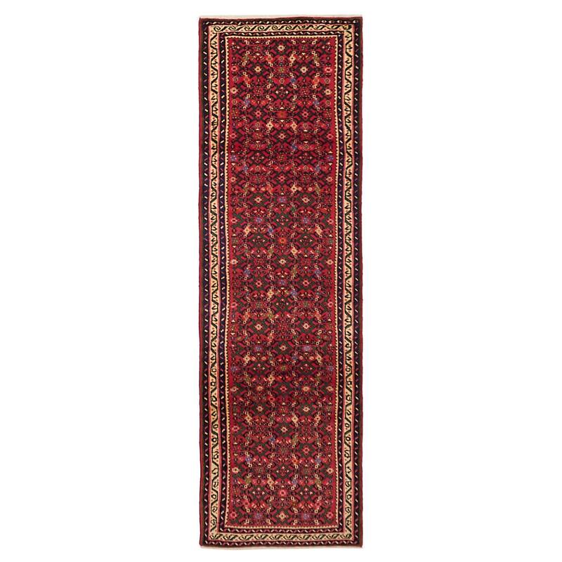 ECARPETGALLERY Hand-knotted Andelz Red Wool Rug - 2'8 x 9'0