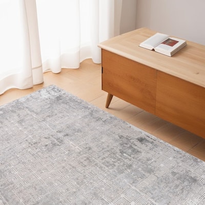 Bifo Distressed Abstract Modern Stain Resistant Durable Area Rug By HomeRoots