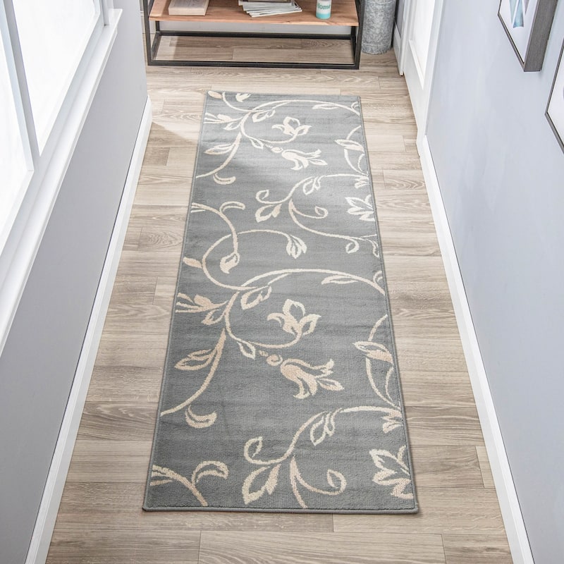 Superior Floral Vine Modern Indoor Area Rug or Runner