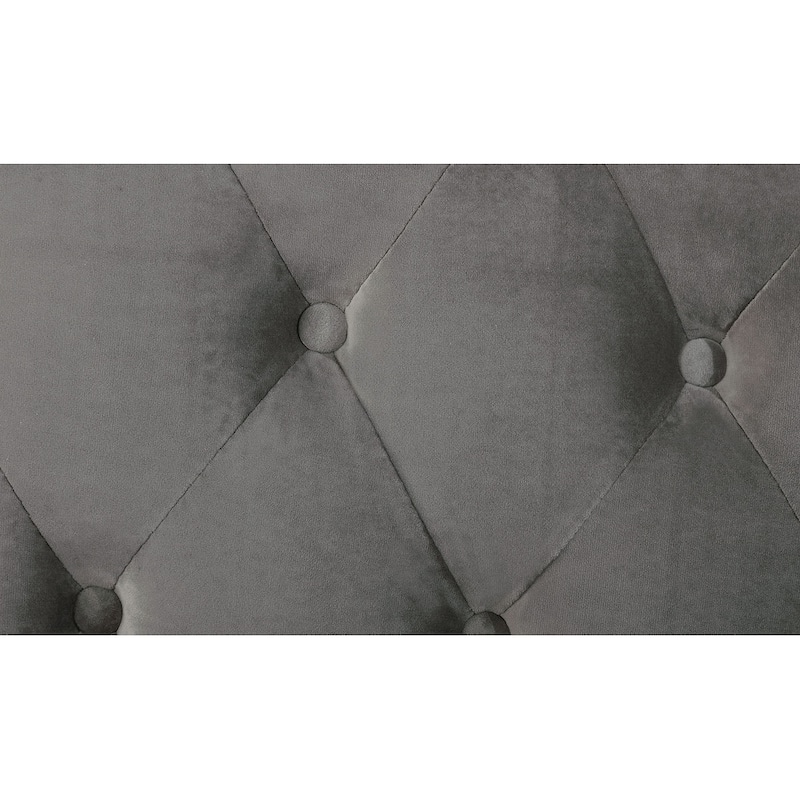 Transitional Upholstered Button Tufted Bed 1Pc Gray Finish