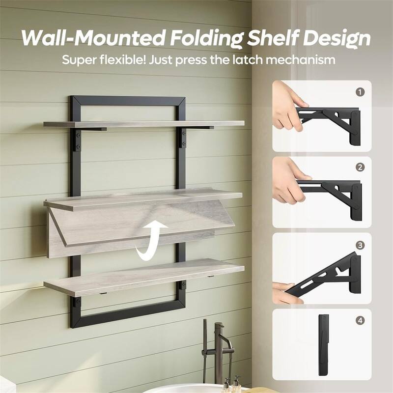 24 inch Kitchen Shelves Wall Mounted - 7.28"D x 23.62"W x 26.18"H