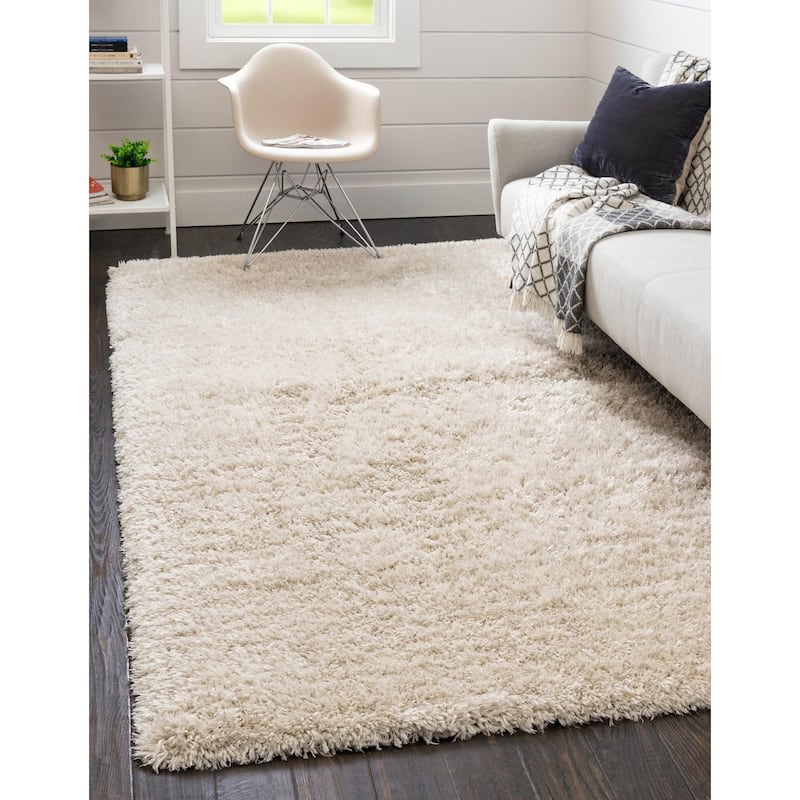 Shag Arum Shag Collection Area Rug - 8'x11' - Linen