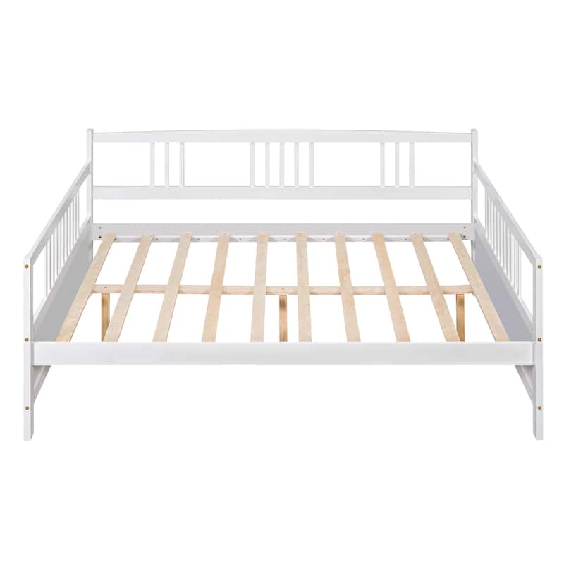 Full Size Classic Solid Wood Daybed: Sturdy Frame, Storage