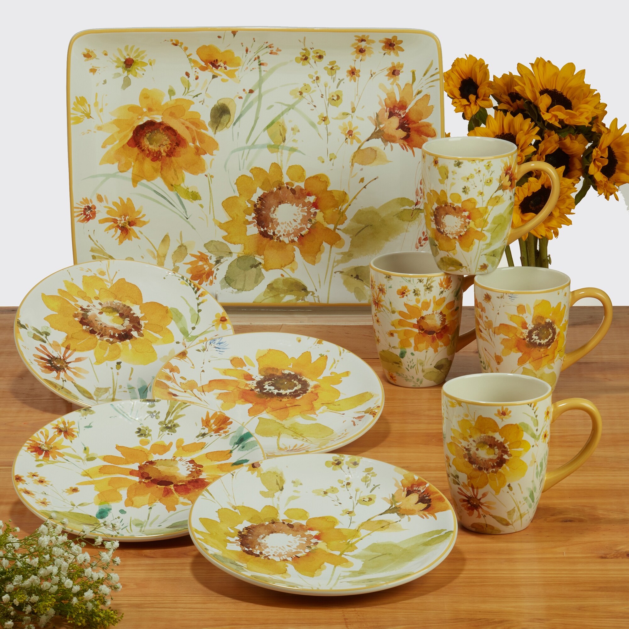 Sunflower dish set cheap