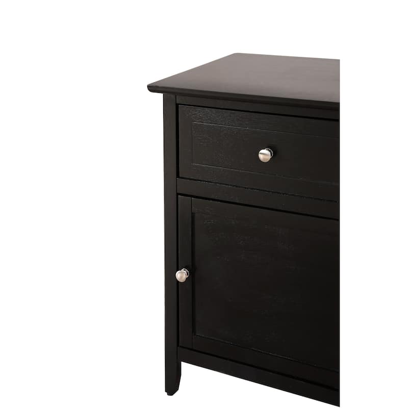 Izzy 1-drawer and Cabinet Wooden Nightstand