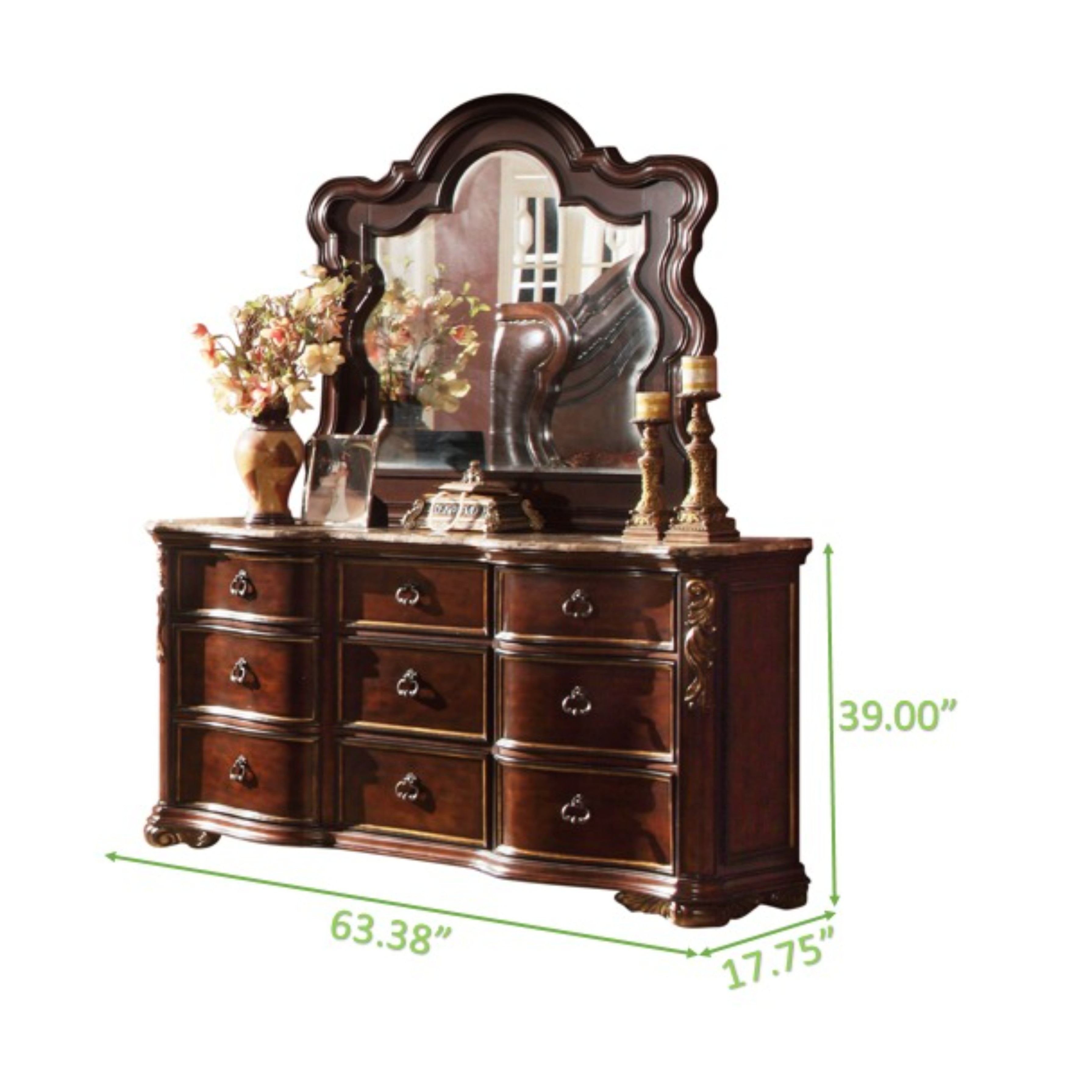 5pc Bed Frame Bella Traditional Style Queen Bedroom made with wood Da