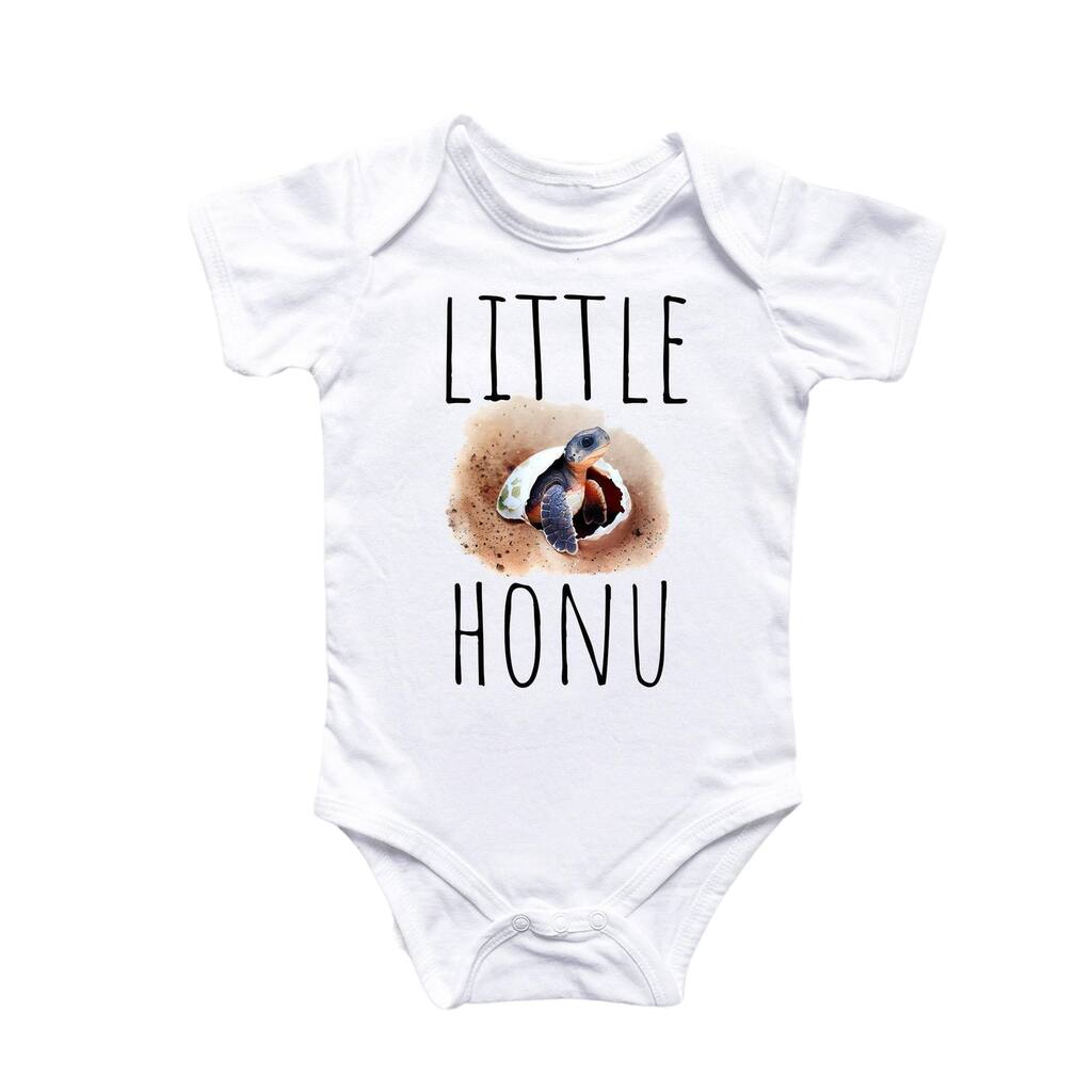 Little Honu Turtle Hawaii - Baby Boy Girl Clothes Infant Bodysuit Funny Cute Newborn