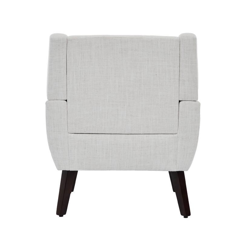 Modern Tufted Wingback Accent Chair Linen/Faux Leather/Velvet Armchair