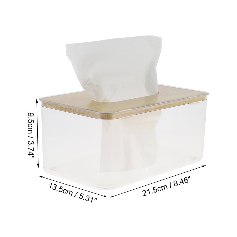 1 Pcs Convenient Small Square Tissue Box Holder for Living Room Table - Clear - L