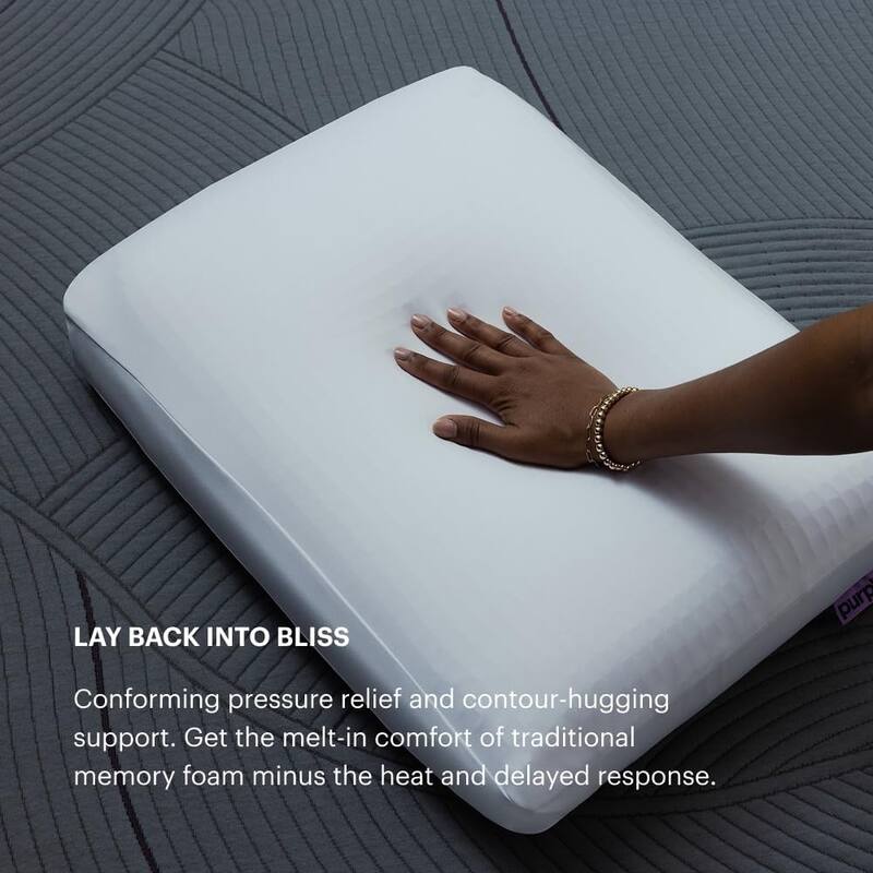 Purple - DreamLayer Modern Adjustable King Pillow with GelFlex® Grid Cooling and MicroAir™ Foam Support - White