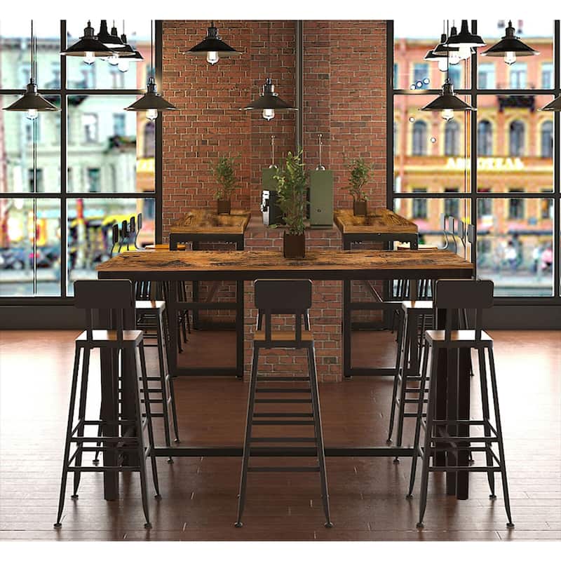 VEIKOUS 47" Furniture Retro Industrial High Bar Dining Table